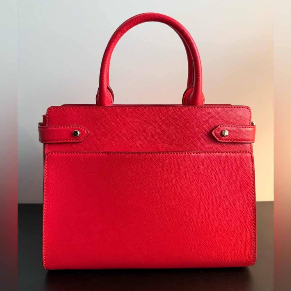 kate spade red leather satchel with detachable strap - Picture 2 of 5